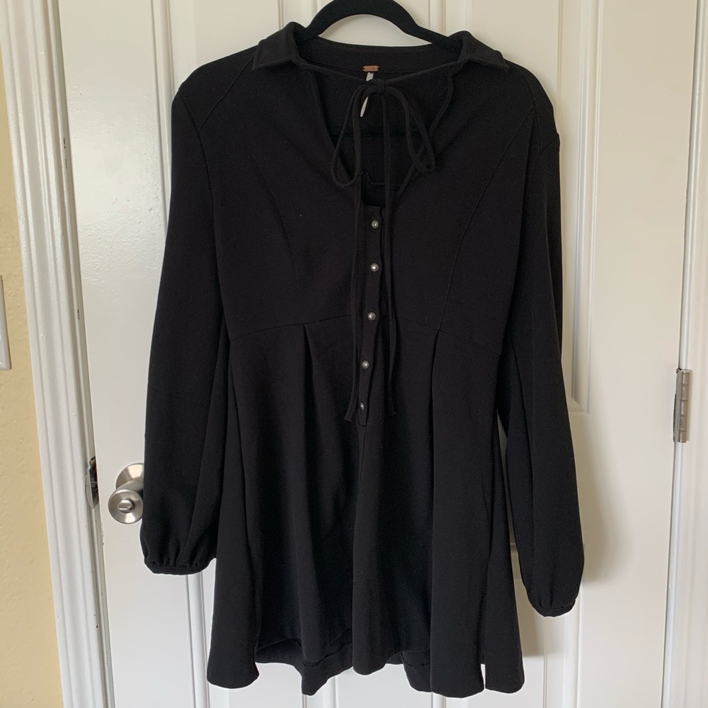 Free People Black Short Mini Dress with Pockets